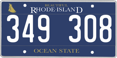 RI license plate 349308
