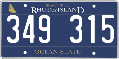 RI license plate 349315
