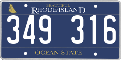 RI license plate 349316