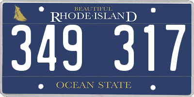 RI license plate 349317