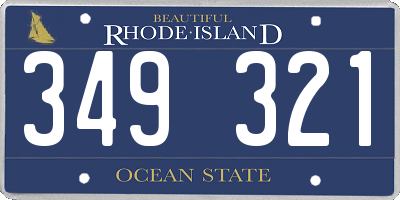 RI license plate 349321