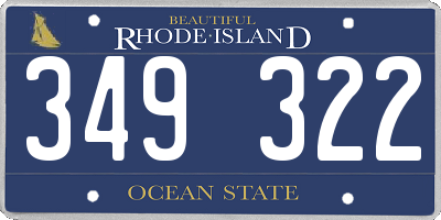 RI license plate 349322