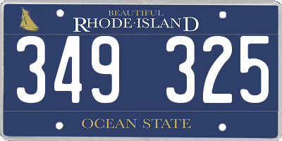 RI license plate 349325