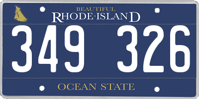 RI license plate 349326
