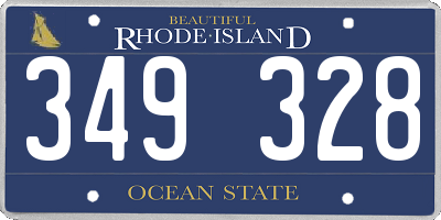 RI license plate 349328