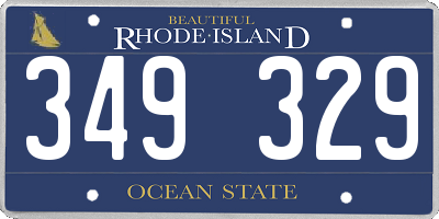 RI license plate 349329
