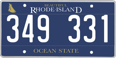 RI license plate 349331