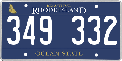 RI license plate 349332