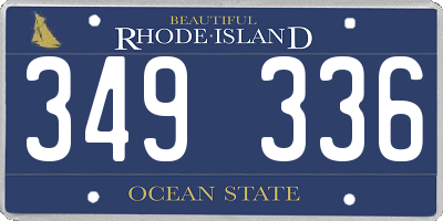 RI license plate 349336