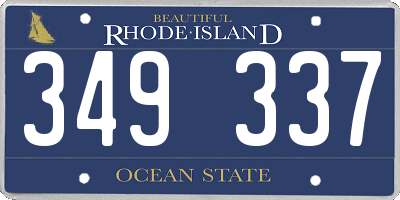 RI license plate 349337