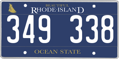 RI license plate 349338