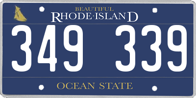 RI license plate 349339