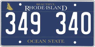 RI license plate 349340