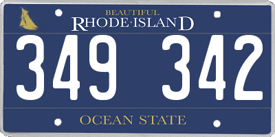 RI license plate 349342