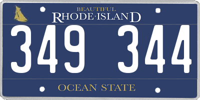 RI license plate 349344