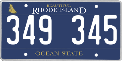 RI license plate 349345