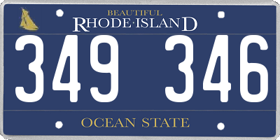 RI license plate 349346