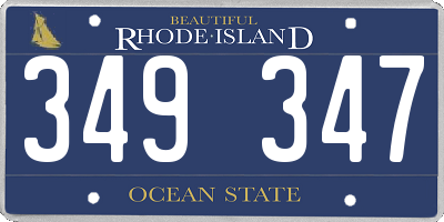 RI license plate 349347