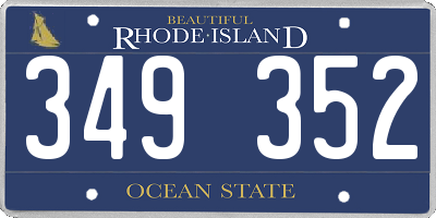RI license plate 349352