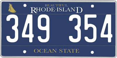 RI license plate 349354