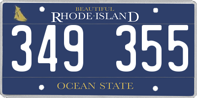 RI license plate 349355