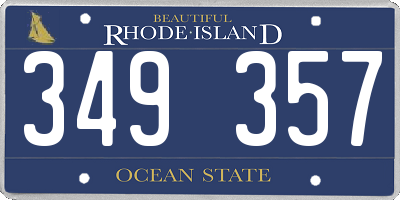 RI license plate 349357