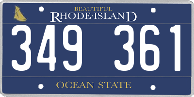 RI license plate 349361