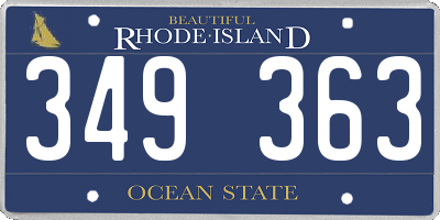 RI license plate 349363