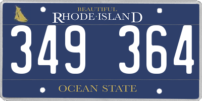 RI license plate 349364