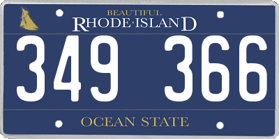 RI license plate 349366