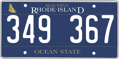 RI license plate 349367