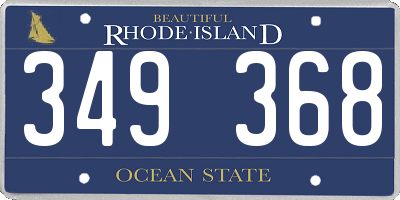 RI license plate 349368