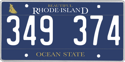 RI license plate 349374