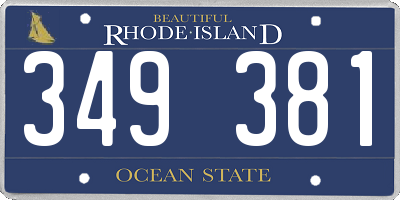 RI license plate 349381