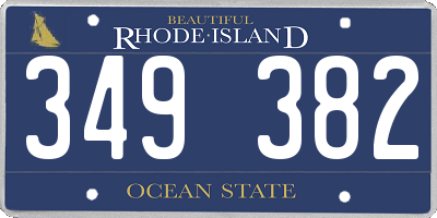 RI license plate 349382