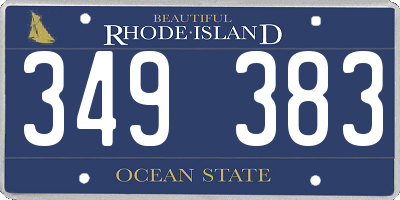 RI license plate 349383
