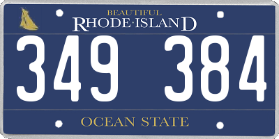 RI license plate 349384