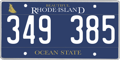 RI license plate 349385