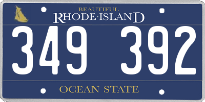 RI license plate 349392