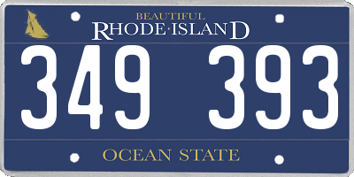 RI license plate 349393