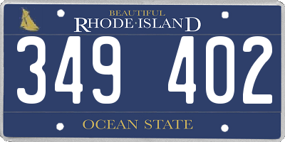 RI license plate 349402