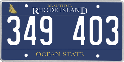 RI license plate 349403