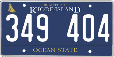 RI license plate 349404