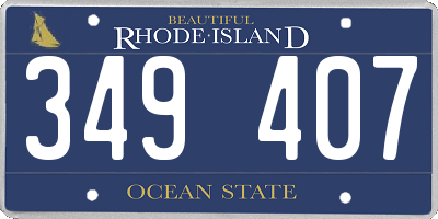 RI license plate 349407