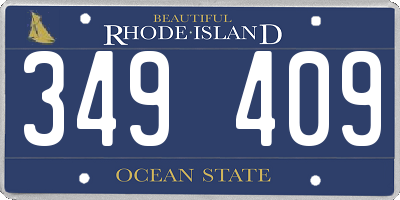 RI license plate 349409
