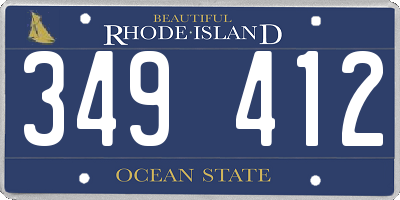 RI license plate 349412