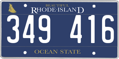 RI license plate 349416