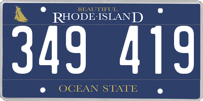 RI license plate 349419