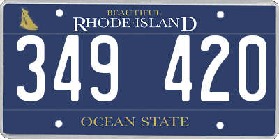 RI license plate 349420