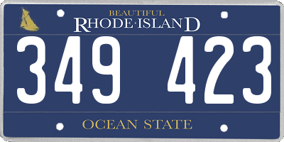 RI license plate 349423